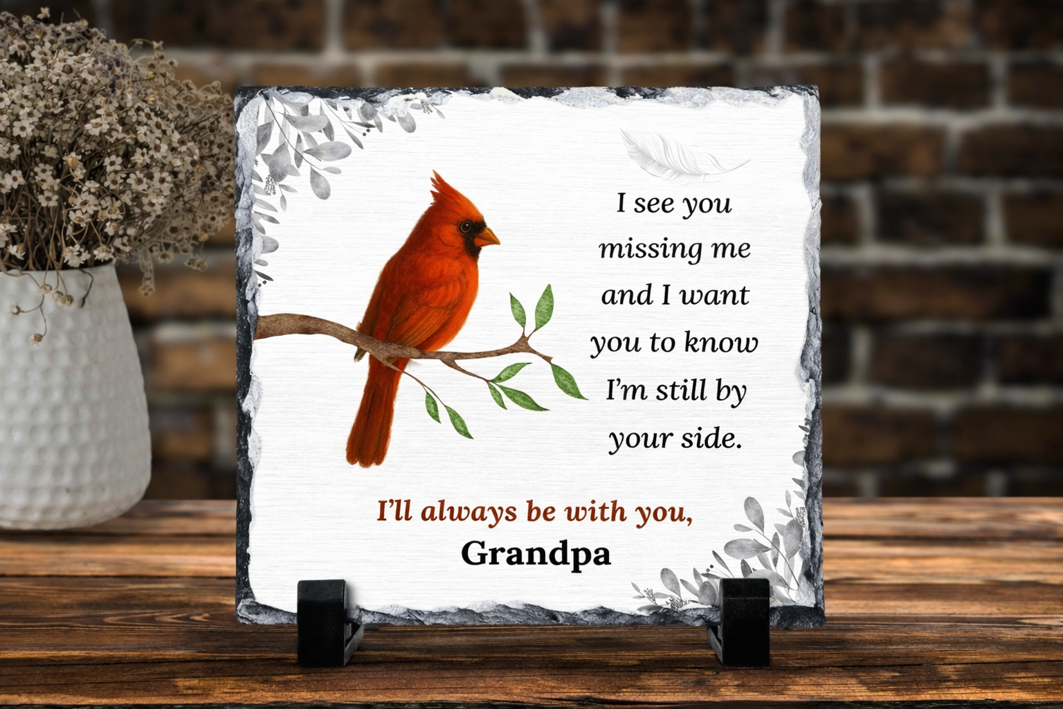 Cardianl Memorial Plaque Sympathy Gift Personalized Bereavement Gift