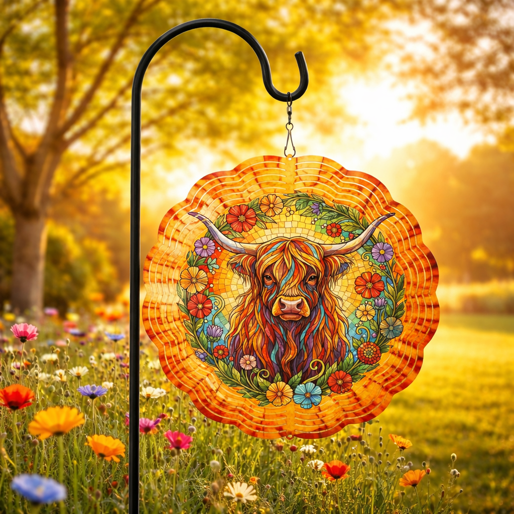 3D Wind Spinners – Highland Cow Garden Decor