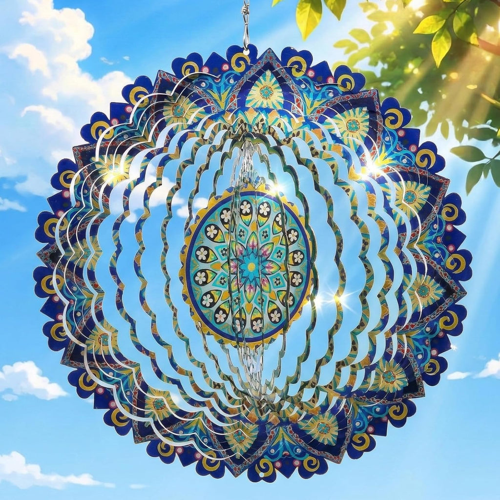 🌿 3D Wind Spinner – Mandala Garden Decor