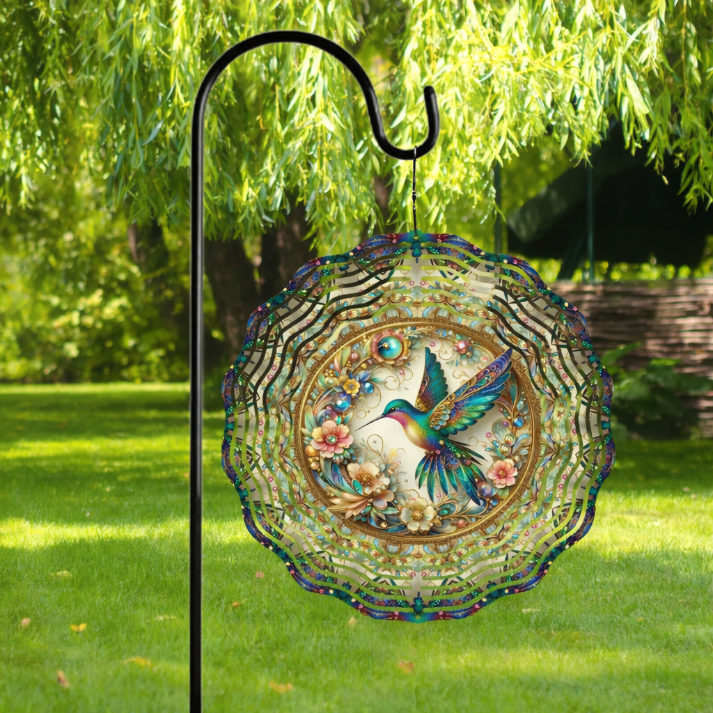🌿 3D Wind Spinners – Hummingbird Garden Decor