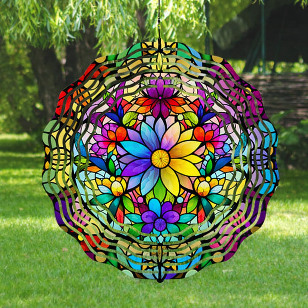 🌿 3D Wind Spinners – Flower Cetic Garden Decor