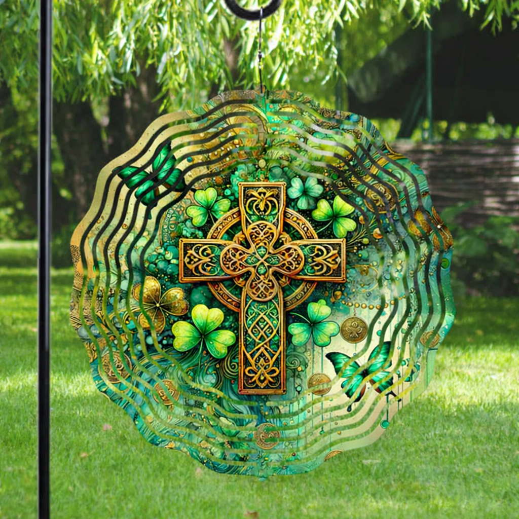 🌿 3D Wind Spinners – Cetic Cross Memorial Garden Decor
