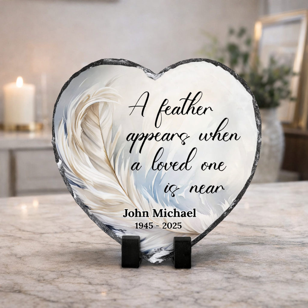 Pet Memorial Photo Plaque – Personalized Memorial Heart Slate