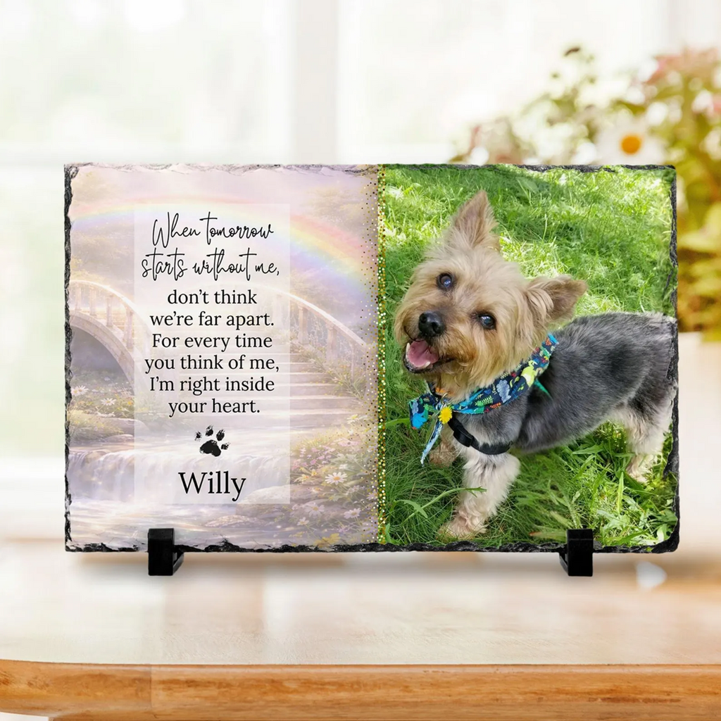 Pet Memorial Photo Plaque – “When Tomorrow Starts Without Me” Personalized Tribute