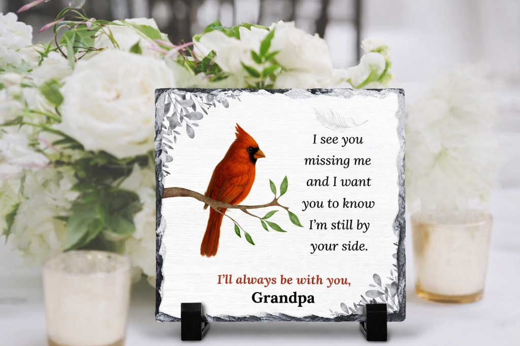 Cardianl Memorial Plaque Sympathy Gift Personalized Bereavement Gift