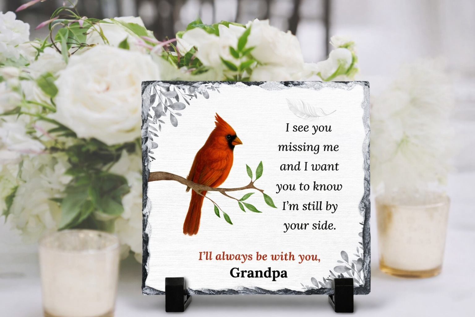 Cardianl Memorial Plaque Sympathy Gift Personalized Bereavement Gift