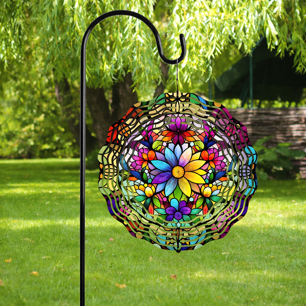 🌿 3D Wind Spinners – Flower Cetic Garden Decor