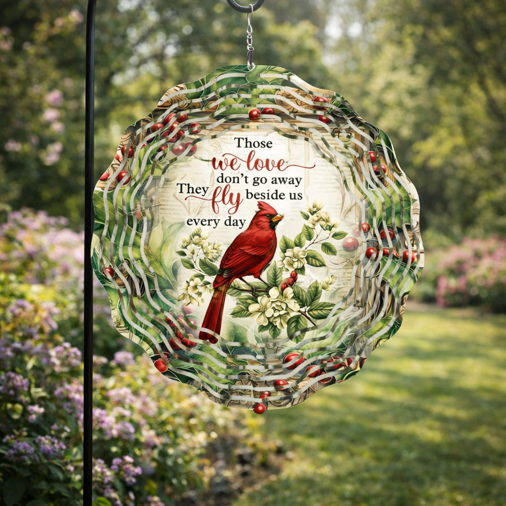 🌿 3D Wind Spinners – Cardinal Memorial Garden Decor