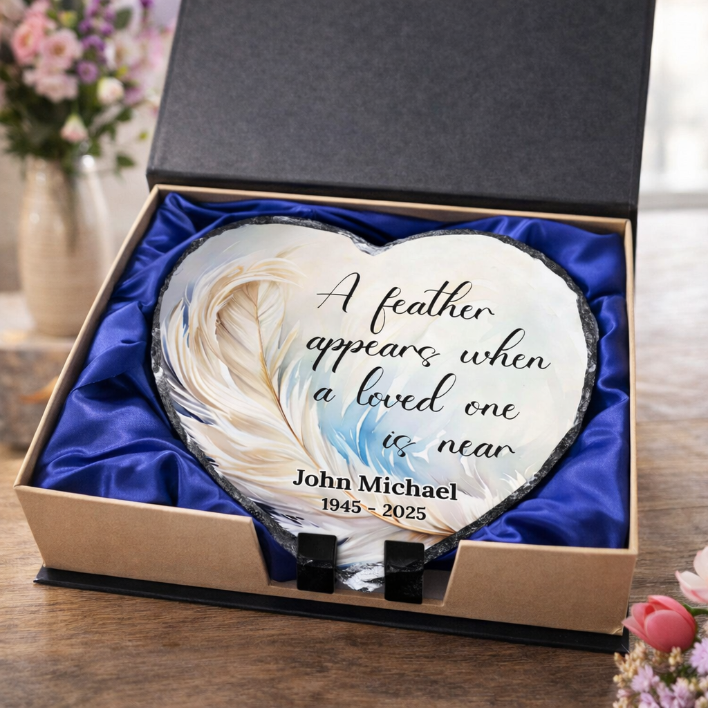 Pet Memorial Photo Plaque – Personalized Memorial Heart Slate