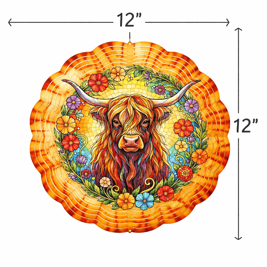3D Wind Spinners – Highland Cow Garden Decor