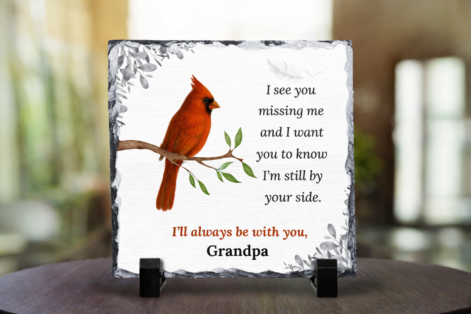 Cardianl Memorial Plaque Sympathy Gift Personalized Bereavement Gift