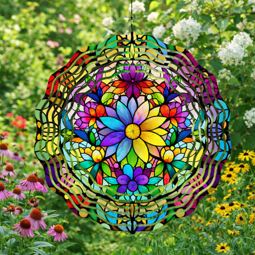 🌿 3D Wind Spinners – Flower Cetic Garden Decor