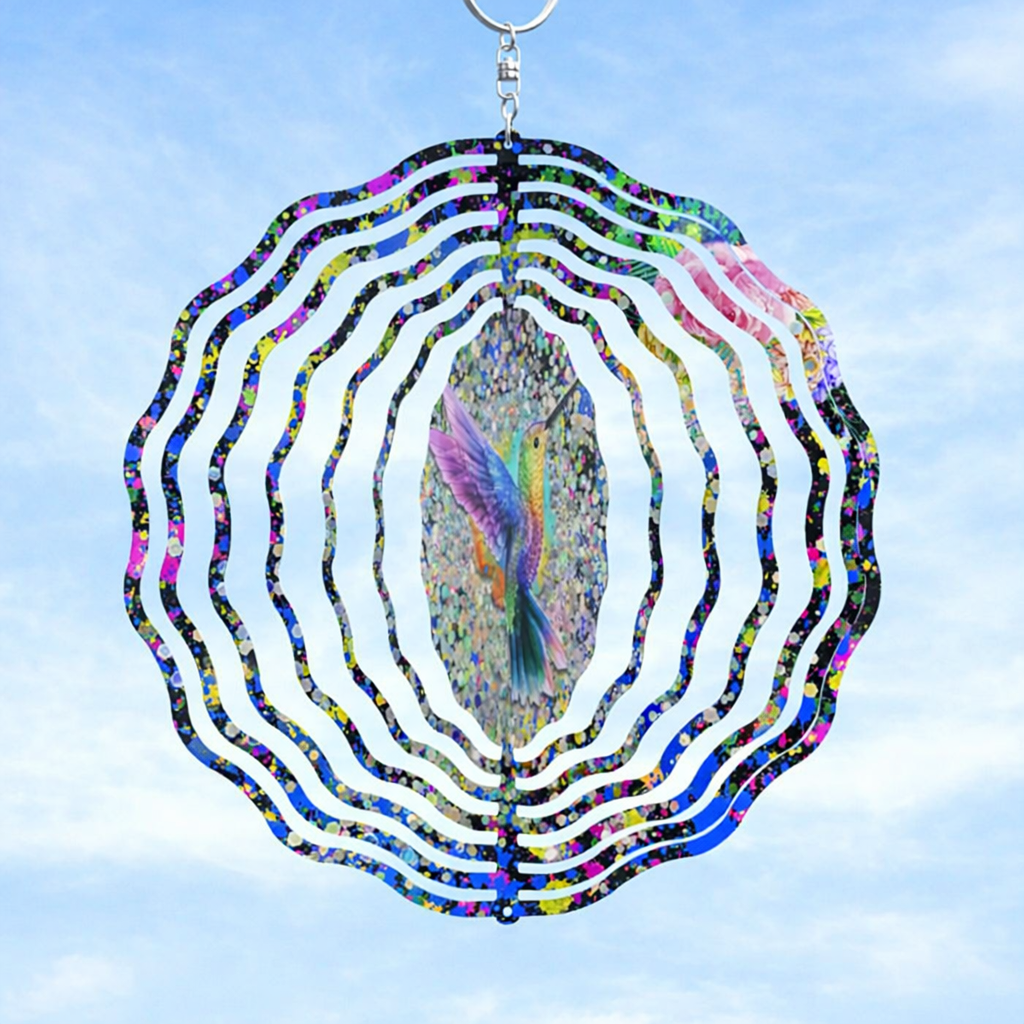 🌿 3D Wind Spinner – Hummingbird Garden Decor