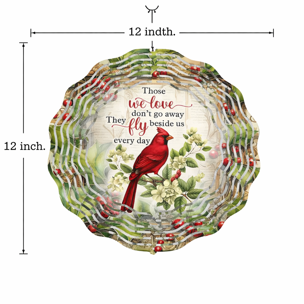 🌿 3D Wind Spinners – Cardinal Memorial Garden Decor