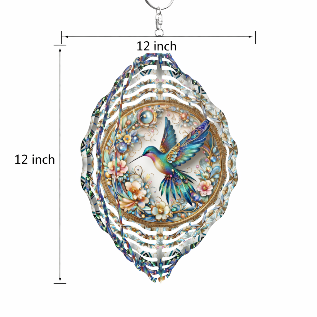 🌿 3D Wind Spinners – Hummingbird Garden Decor