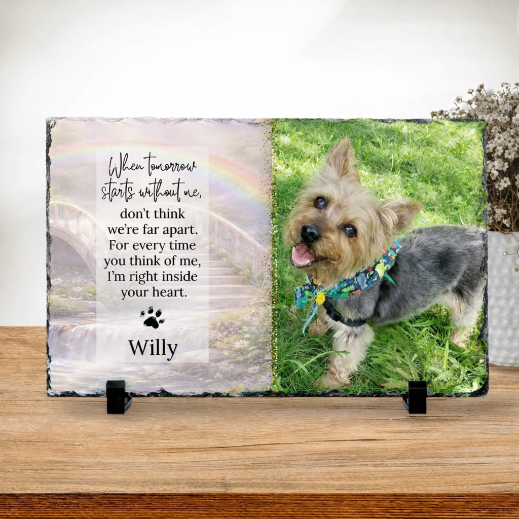 Pet Memorial Photo Plaque – “When Tomorrow Starts Without Me” Personalized Tribute