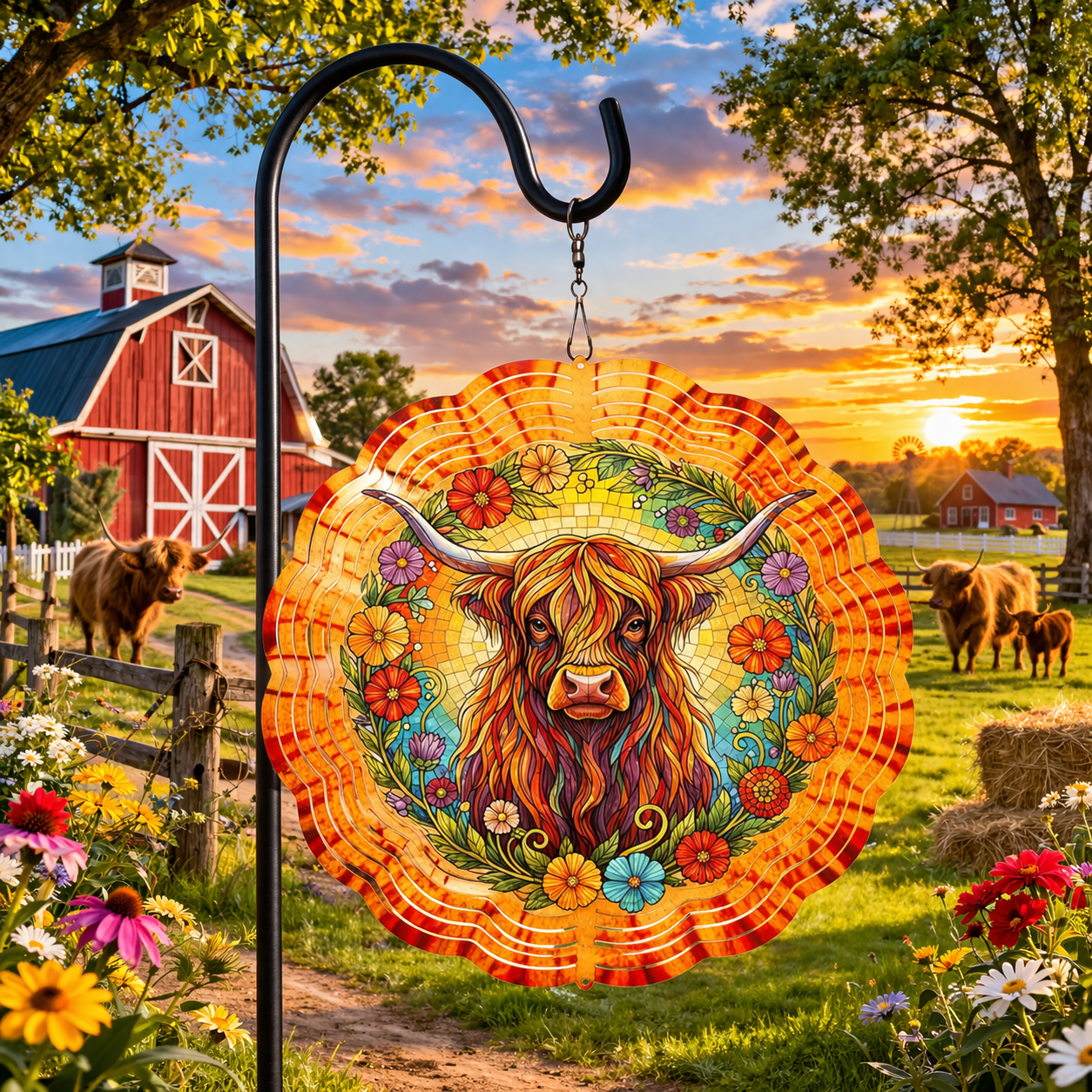 3D Wind Spinners – Highland Cow Garden Decor